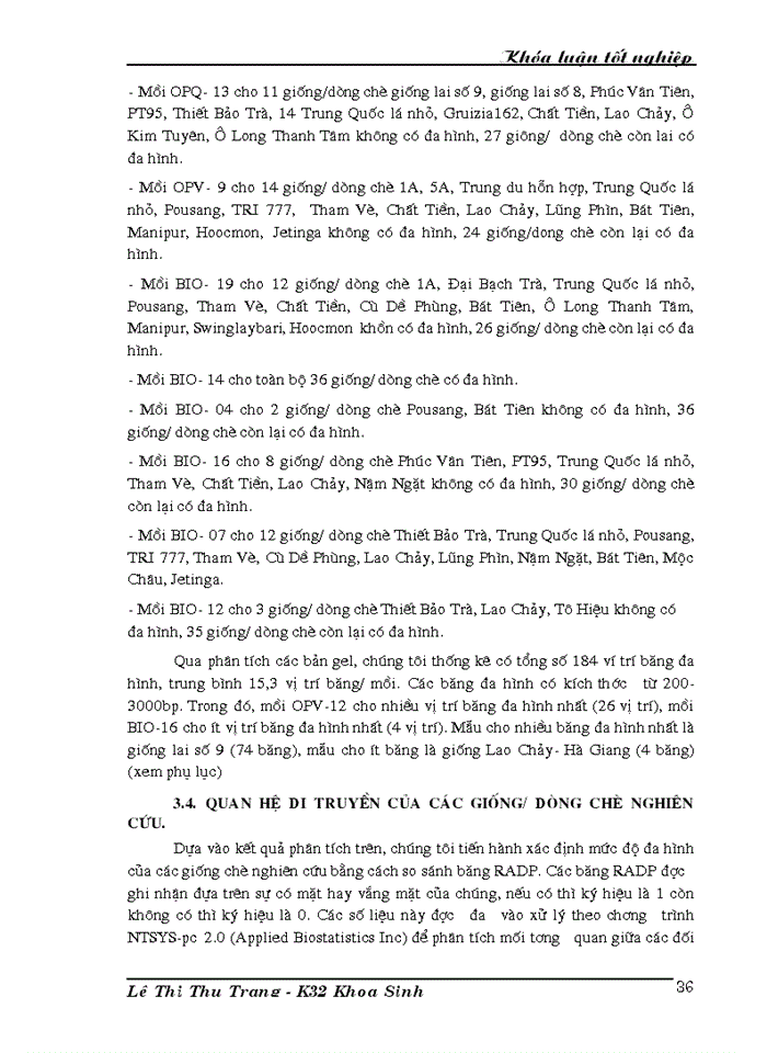 image for page Nghiên cứu đa dạng di truyền các giống dòng chè thu thập ở Việt Nam