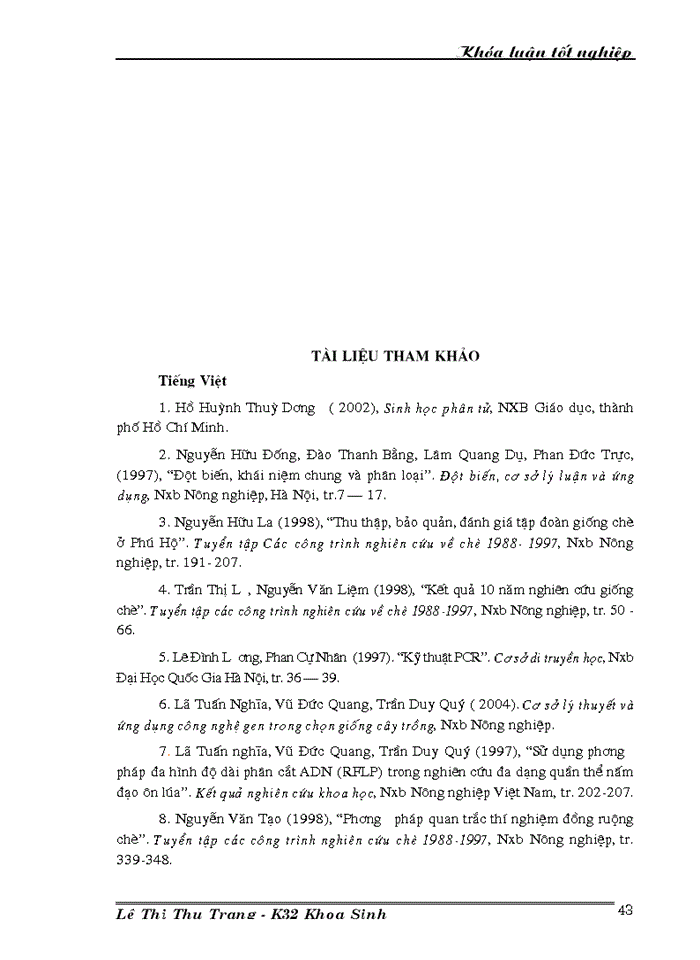 image for page Nghiên cứu đa dạng di truyền các giống dòng chè thu thập ở Việt Nam