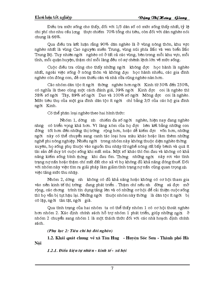 image for page Công tác xoá đói giảm nghèo và các vấn đề môi trường liên quan tại xã Tân Hưng huyện Sóc Sơn Thành phố Hà Nội