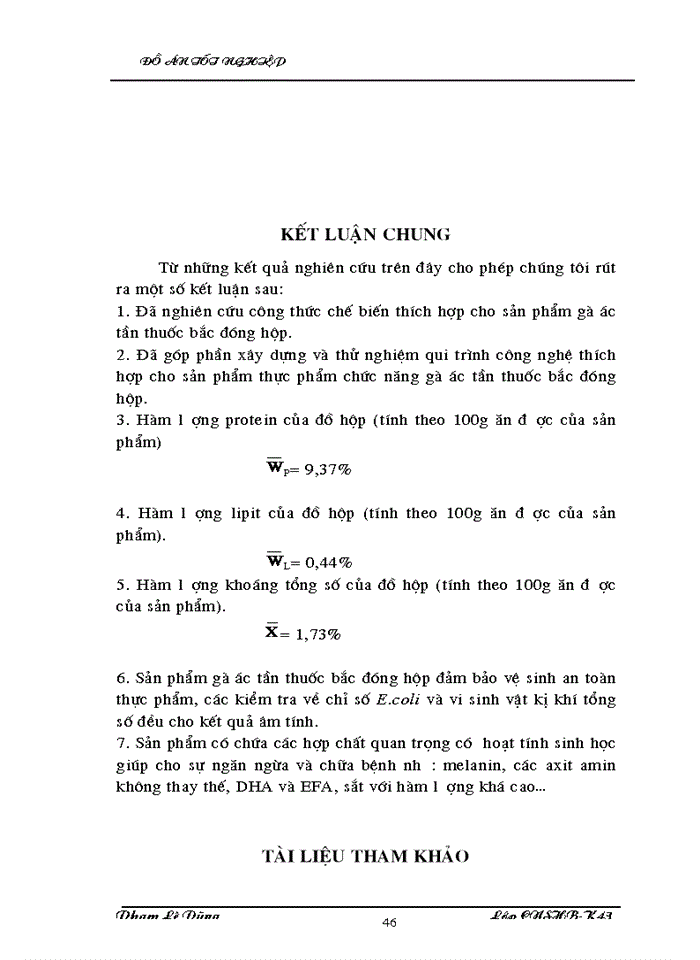 image for page Công nghệ chế biến gà ác tần thuốc bắc đóng hộp và theo dõi bảo quản sau 3 tháng
