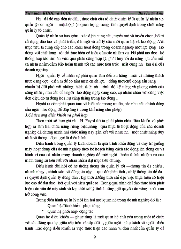 image for page Mối quan hệ giữa các chức năng quản lý và việc áp dụng thực tế vào Doanh nghiệp