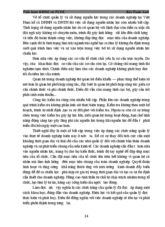 image for page Mối quan hệ giữa các chức năng quản lý và việc áp dụng thực tế vào Doanh nghiệp