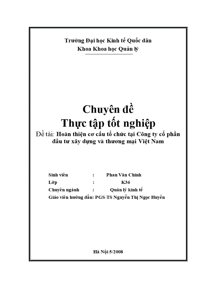 image for page Hoàn thiện cơ cấu tổ chức tại Công ty cổ phần đầu tư Xây dựng và Thương mại Việt Nam