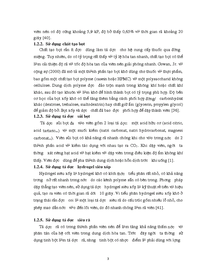 image for page Nghiên cứu bμo chế viên nén cefadroxil Giải phóng nhanh bằng phương pháp dập viên qua tạo hạt ướt