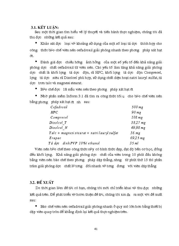 image for page Nghiên cứu bμo chế viên nén cefadroxil Giải phóng nhanh bằng phương pháp dập viên qua tạo hạt ướt