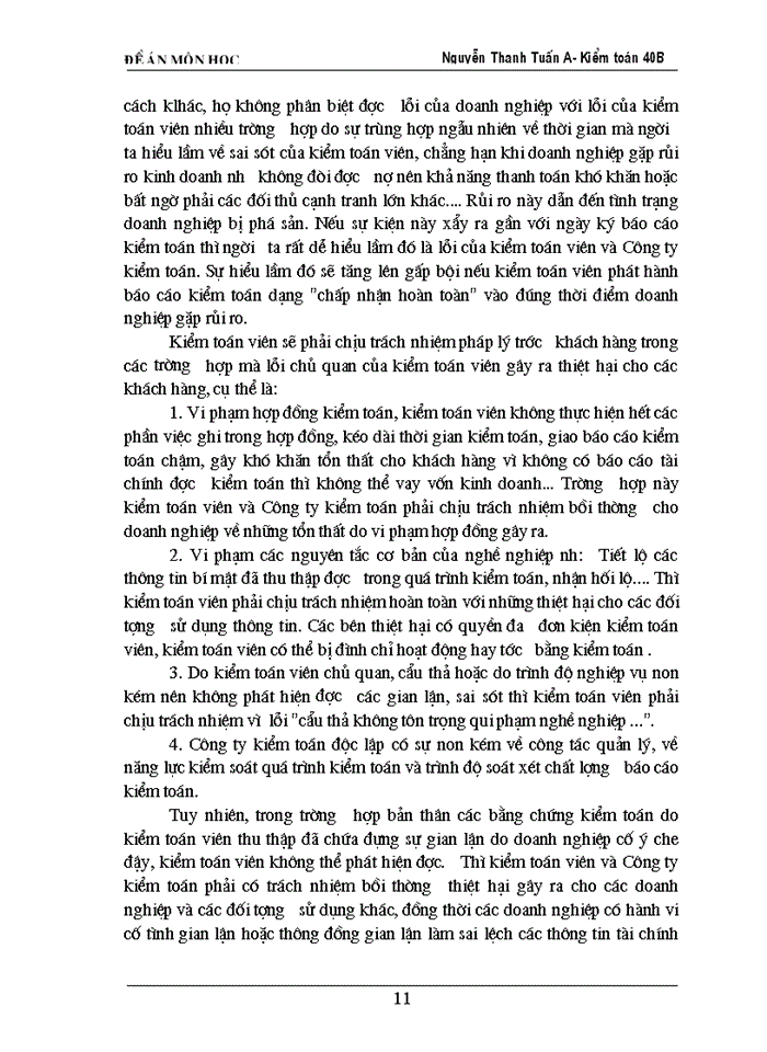 image for page Rủi ro Kiểm toán và trách nhiệm pháp lý của KTV độc lập