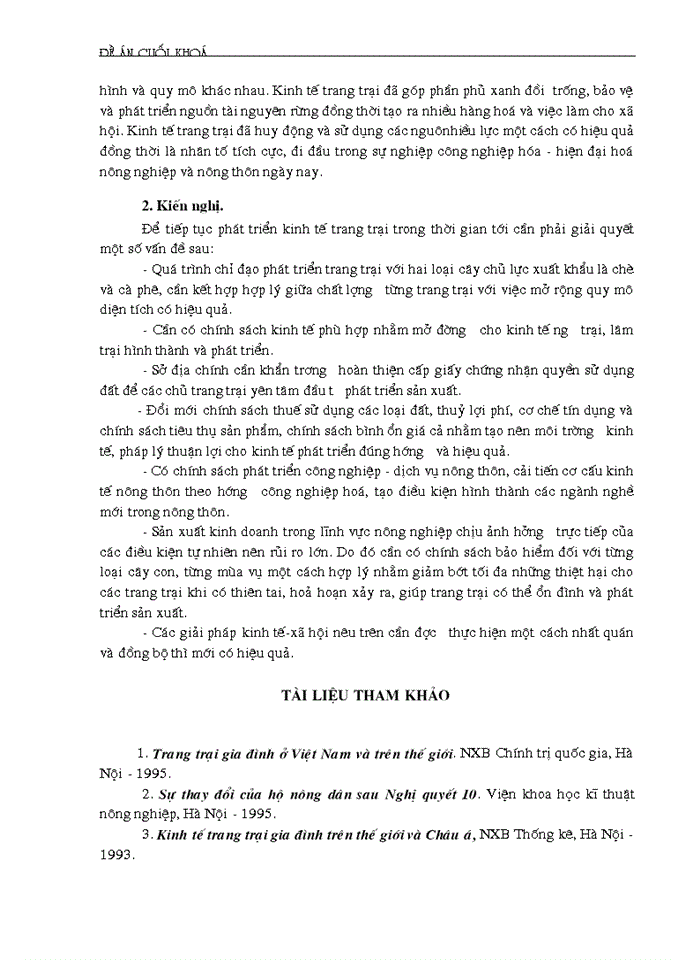 image for page Thực trạng và Giải pháp phát triển kinh tế trang trại ở nước ta