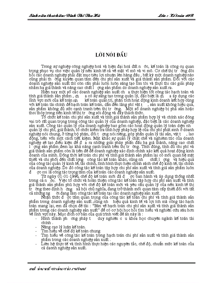 image for page Chi phí sản xuất và tính Giá thành sản phẩm