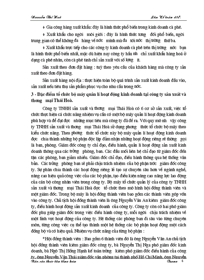 image for page Thực trạng tổ chức công tác hạch toán Kế toán tại Công ty Trách nhiệm Hữu hạn sản xuất và Thương mại Thái Hoà