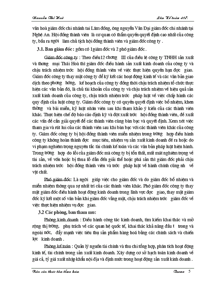 image for page Thực trạng tổ chức công tác hạch toán Kế toán tại Công ty Trách nhiệm Hữu hạn sản xuất và Thương mại Thái Hoà