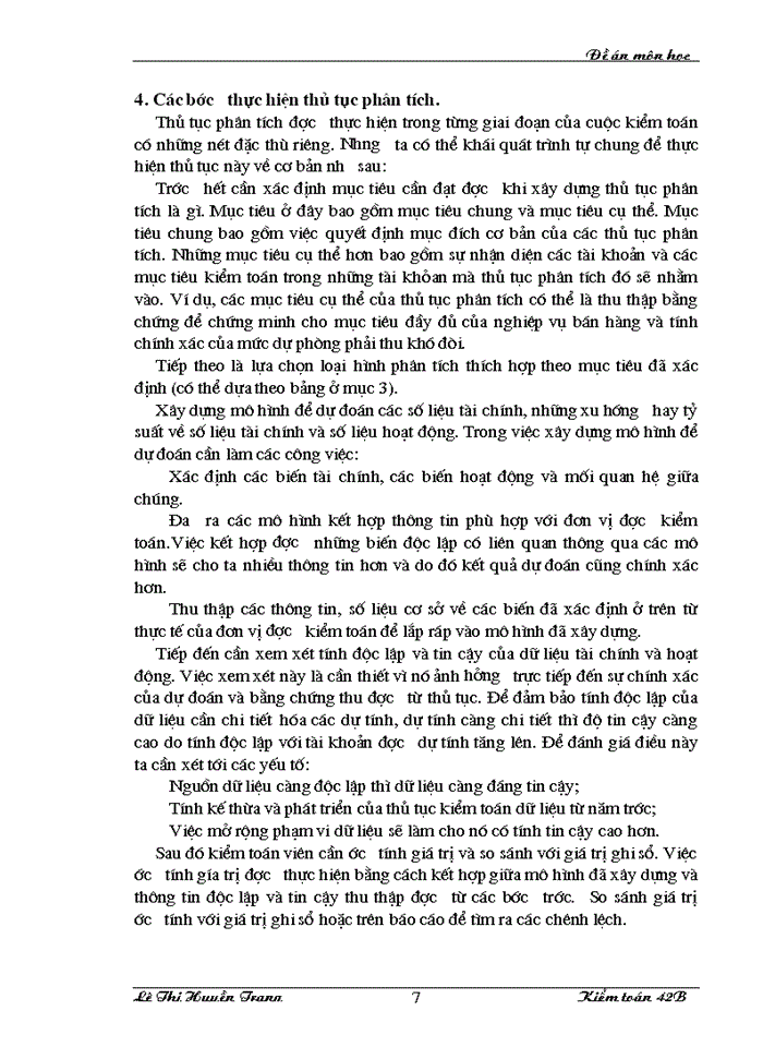 image for page Thủ tục phân tích và vận dụng thủ tục phân tích trong giai đoạn lập kế hoạch Kiểm toán Báo cáo tài chính