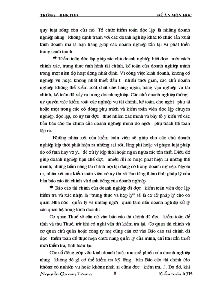 image for page Hoạt động của Kiểm toán độc lập trong nền Kinh tế Thị trường