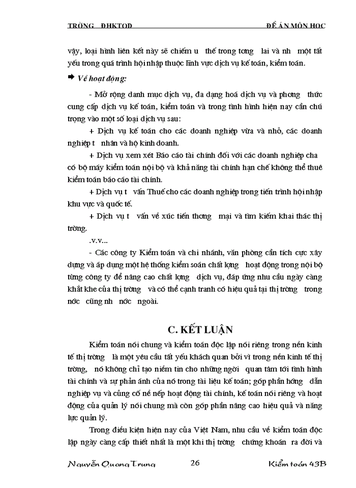 image for page Hoạt động của Kiểm toán độc lập trong nền Kinh tế Thị trường