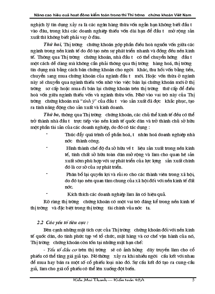 image for page Nâng cao hiệu quả hoạt động Kiểm toán trong thị Thị trường Chứng khoán Việt Nam
