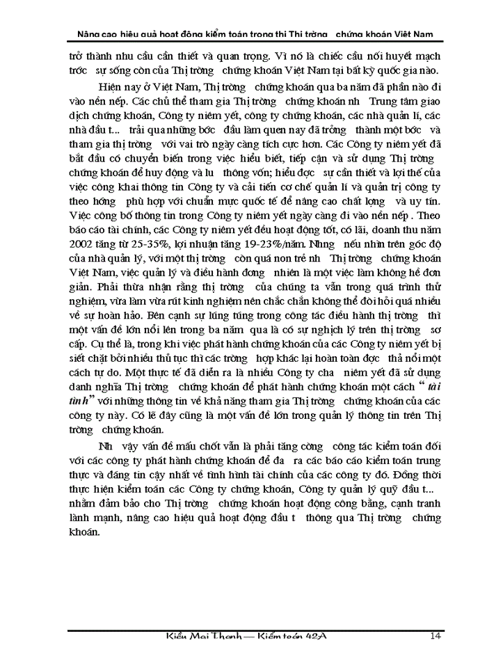 image for page Nâng cao hiệu quả hoạt động Kiểm toán trong thị Thị trường Chứng khoán Việt Nam