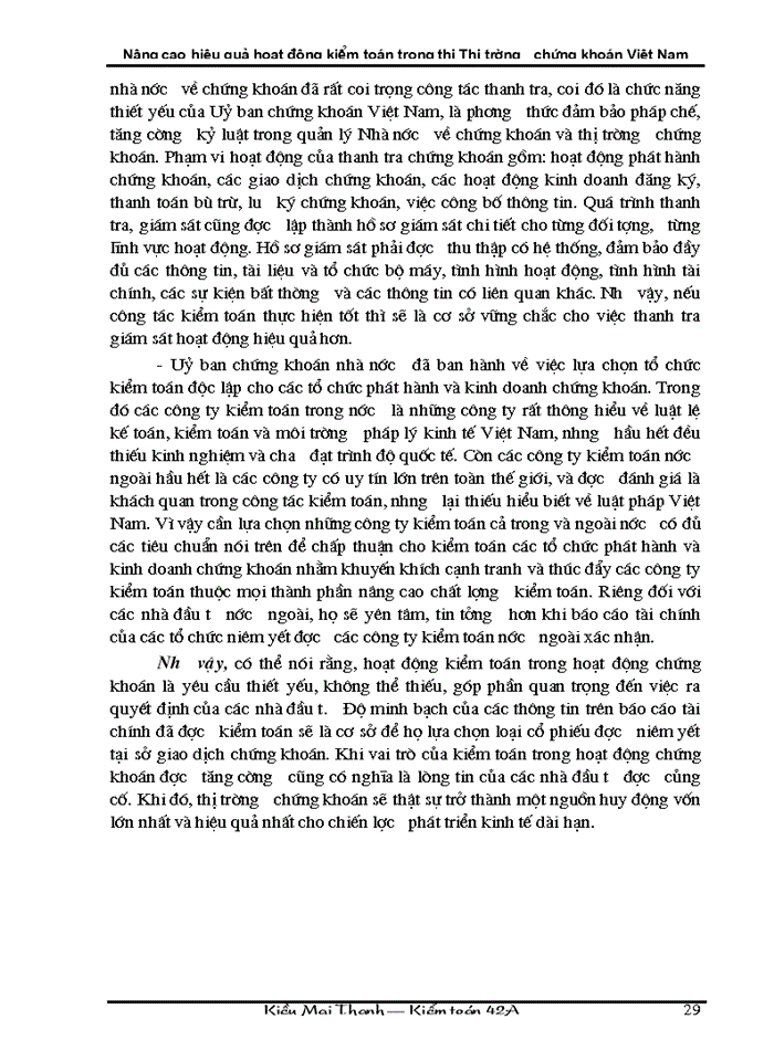 image for page Nâng cao hiệu quả hoạt động Kiểm toán trong thị Thị trường Chứng khoán Việt Nam