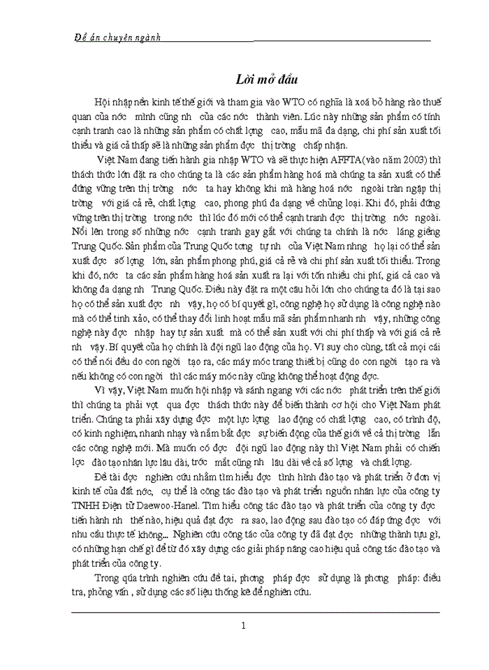 image for page Thực trạng công tác đào tạo và phát triển của Công ty Trách nhiệm Hữu hạn Điện tử Daewoo-Hanel