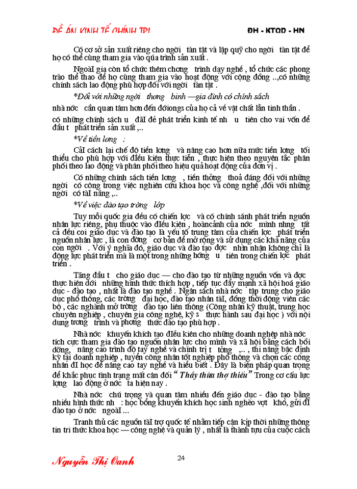 image for page Thực trạng đào tạo và sử dụng nguồn nhân lực ở nước ta trong quá trình Công nghiệp hóa - Hiện đại hóa