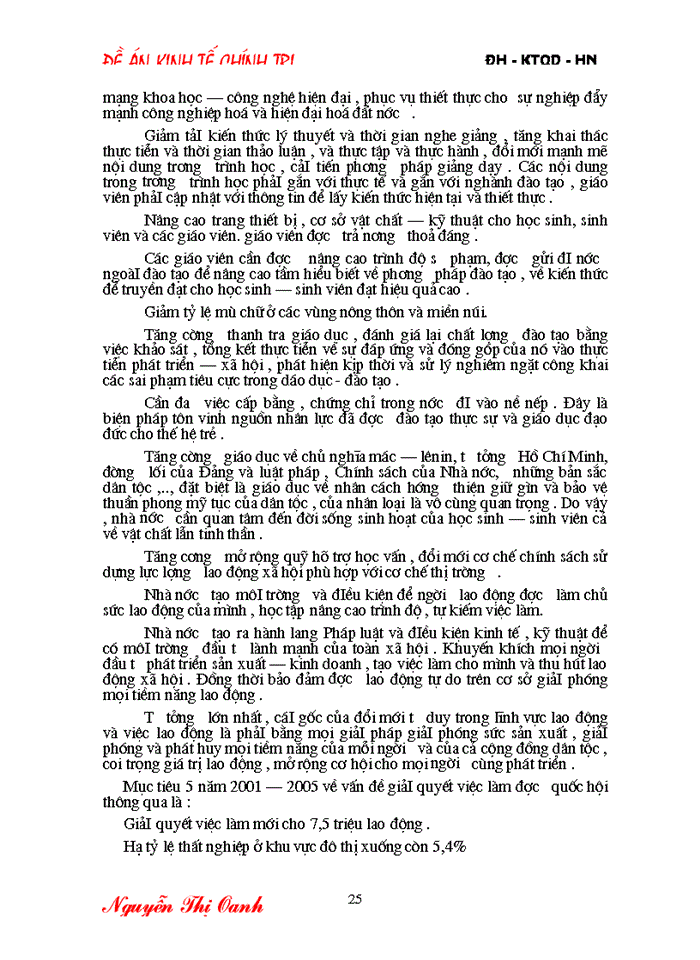 image for page Thực trạng đào tạo và sử dụng nguồn nhân lực ở nước ta trong quá trình Công nghiệp hóa - Hiện đại hóa