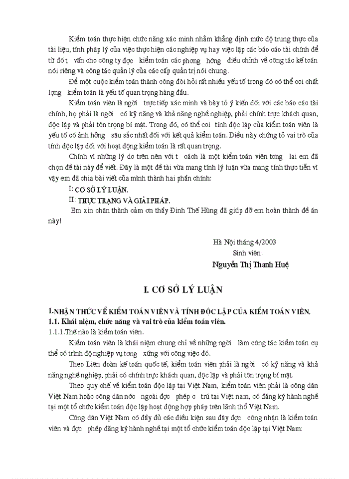 image for page Tính độc lập của Kiểm toán viên và sự ảnh hưởng đến chất lượng Kiểm toán