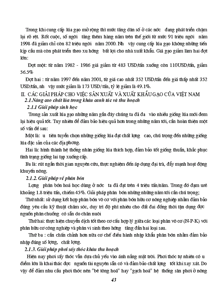 image for page Đánh giá về sản xuất và Xuất khẩu lúa gạo của Việt Nam trong giai đoạn 1989 đến nay