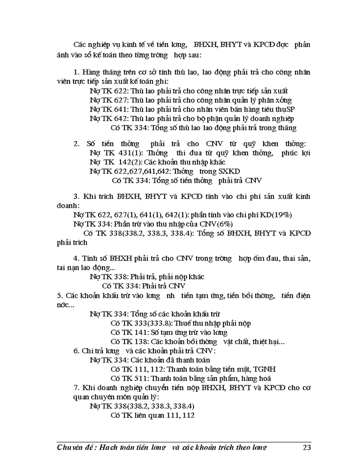 image for page Hạch toán tiền lương và các khoản trích theo lương