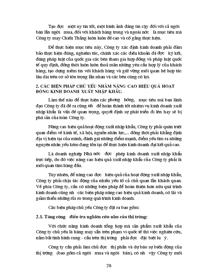 image for page Giải pháp thúc đẩy hoạt động Kinh doanh Xuất nhập khẩu của Công ty may Chiến Thắng