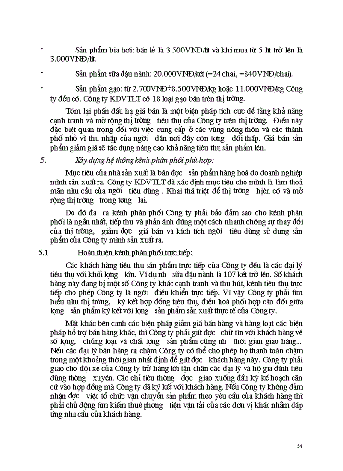 image for page Tình hình sản xuất và Tiêu thụ Sản phẩm tại Công ty vận tải Xây dựng và chế biến lương thực Vĩnh Hà