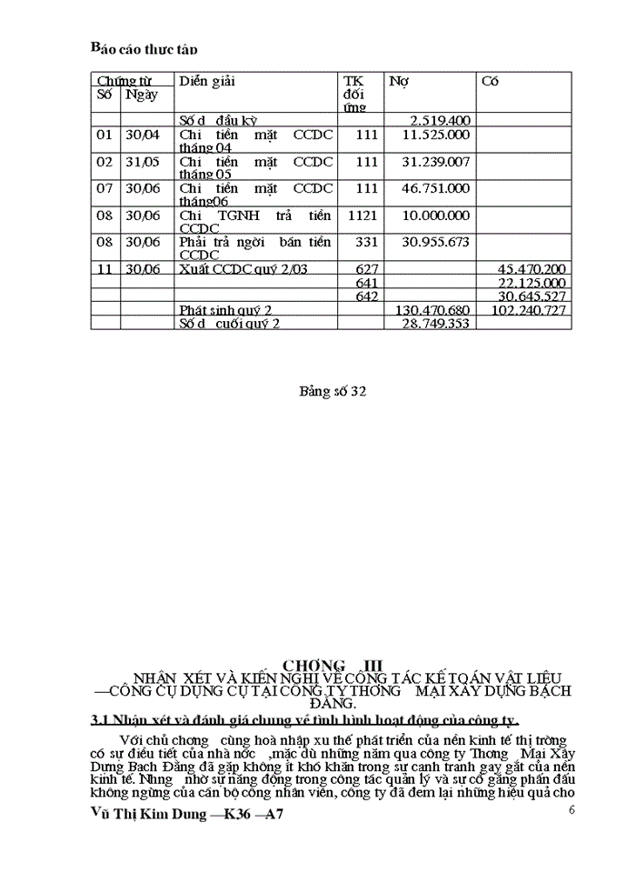 image for page THS Kế toán nguyên liệu vật liệu vật liệu và Công cụ dụng cụ tại Công ty Thương mại Xây dựng Bạch Đằng
