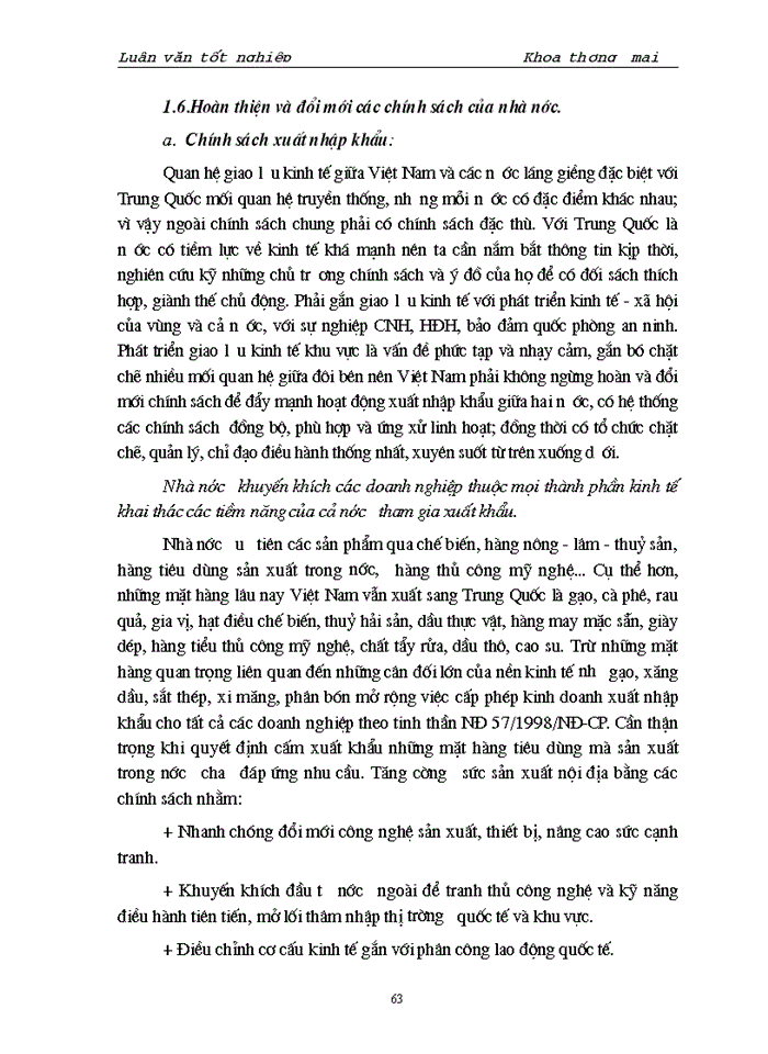 image for page THS Một số chính sách và Giải pháp chủ yếu nhằm đẩy mạnh hoạt động Xuất nhập khẩu của Việt Nam và Trung Quốc