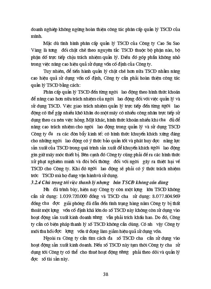 image for page Tình hình quản lý và sử dụng Vốn cố định ở Công ty Cao Su Sao Vàng