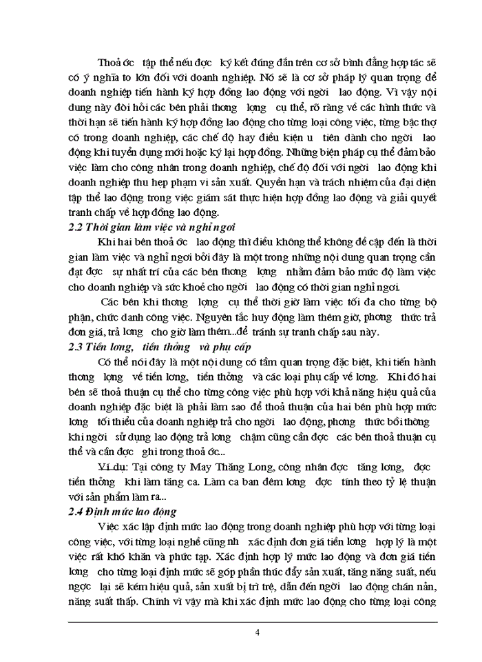 image for page Nội dung và ý nghĩa của thoả ước lao động tập thể Trình bày một bản thoả ước cụ thể tại một doanh nghiệp