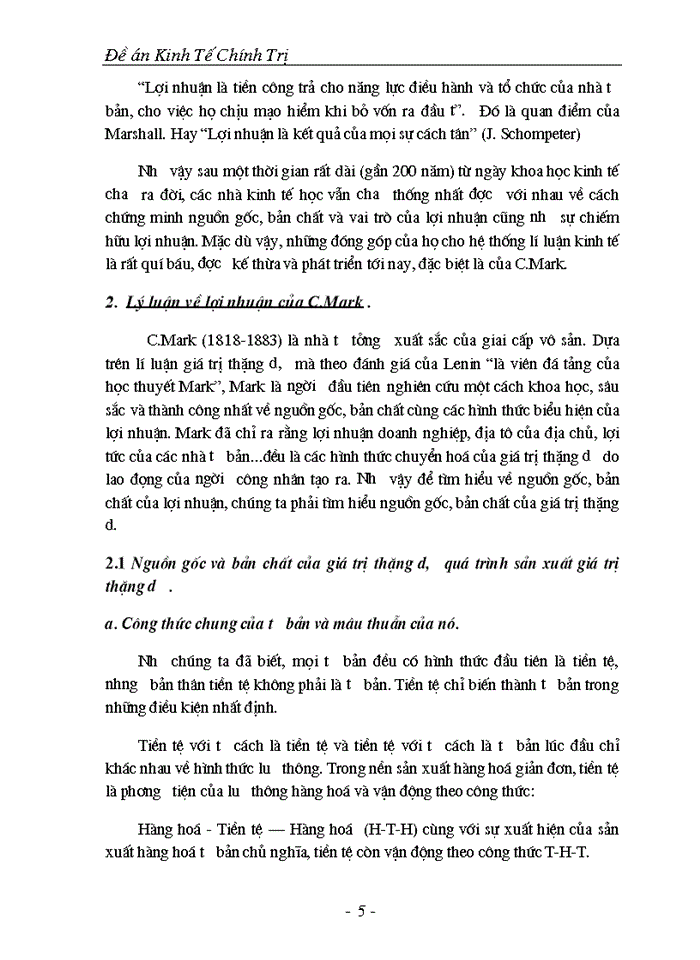 image for page Quan điểm lợi nhuận của các trường phái trước C Mark