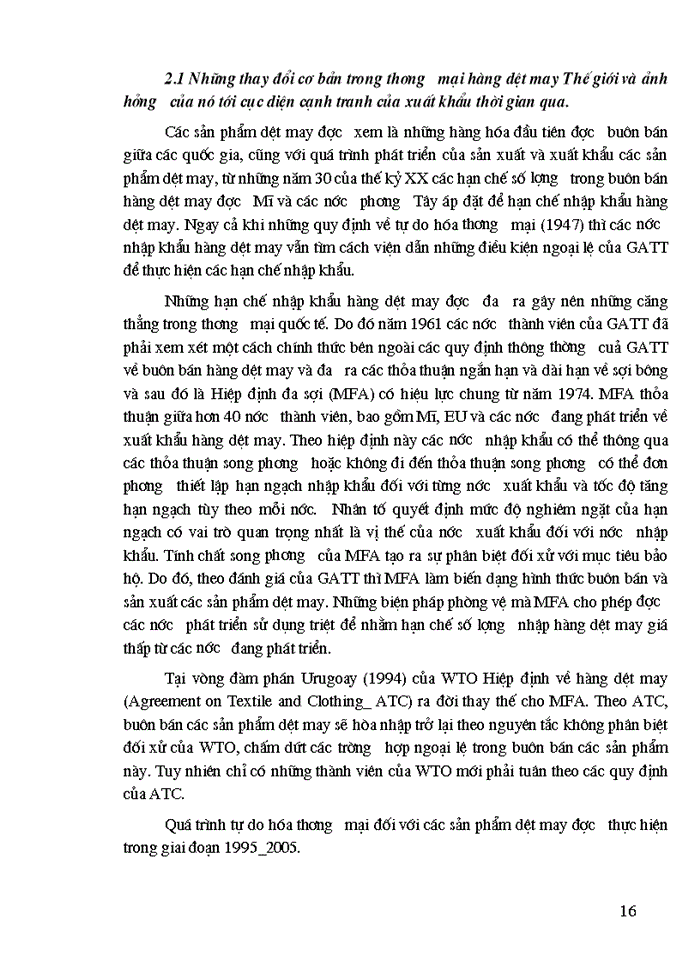 image for page Thực trạng sức cạnh tranh của hàng Xuất khẩu dệt may nước ta trong giai đoạn hiện nay