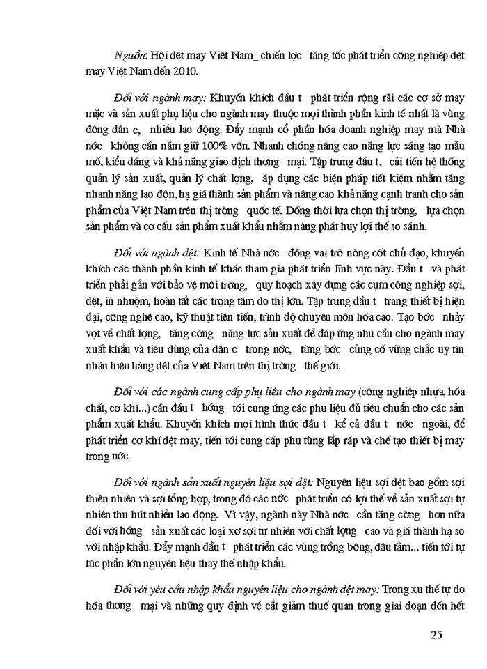 image for page Thực trạng sức cạnh tranh của hàng Xuất khẩu dệt may nước ta trong giai đoạn hiện nay