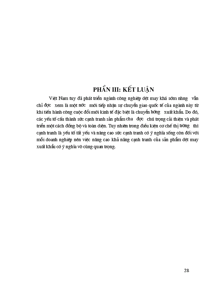 image for page Thực trạng sức cạnh tranh của hàng Xuất khẩu dệt may nước ta trong giai đoạn hiện nay