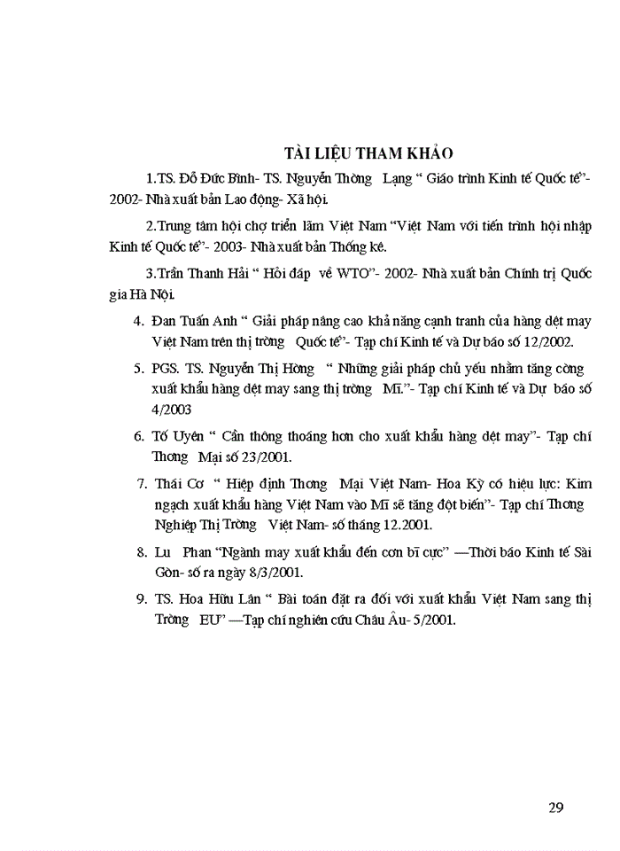 image for page Thực trạng sức cạnh tranh của hàng Xuất khẩu dệt may nước ta trong giai đoạn hiện nay