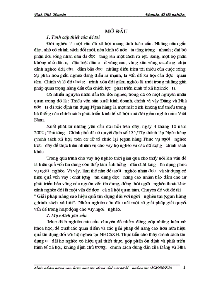 image for page Giải pháp nâng cao hiệu quả tín dụng đối với người nghèo tại Ngân hàng chính sách Xã hội