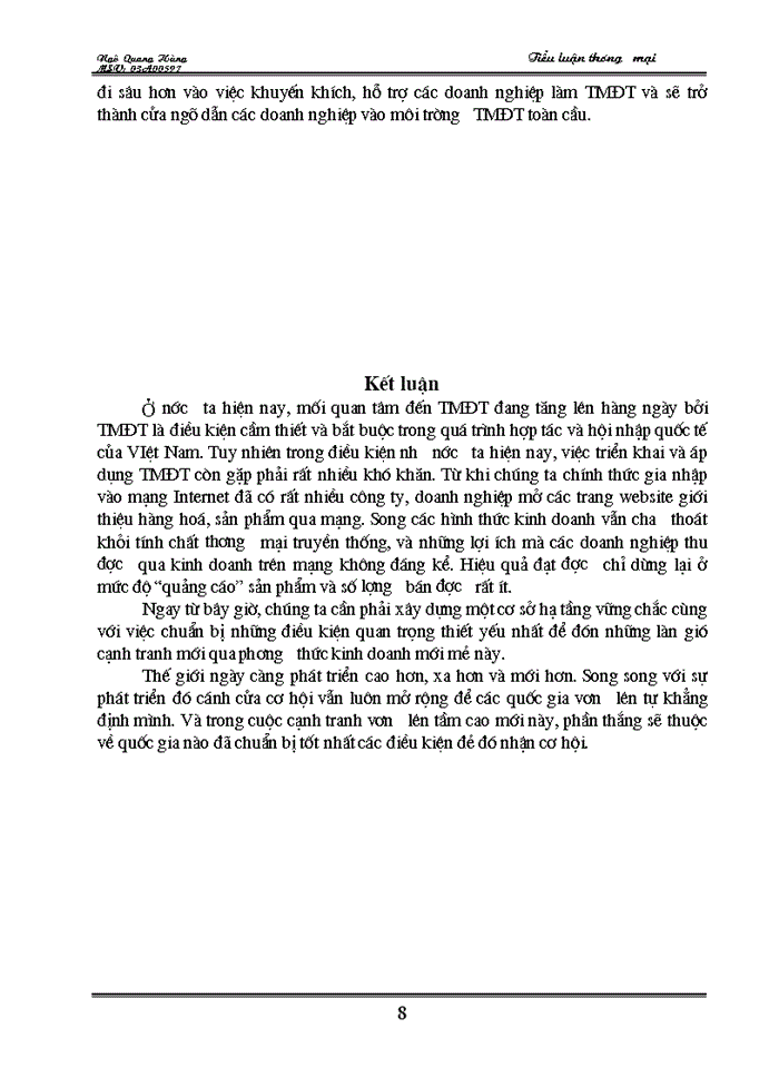 image for page Dịch vụ Thương mại Điện tử và các Giải pháp để phát triển và nâng cao dịch vụ Thương mại Điện tử ở Việt Nam
