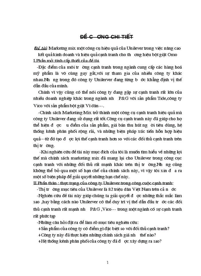 image for page Marketng Mix một công cụ hiệu quả của Unilever trong việc nâng cao Kết quả Kinh doanh và hiệu quả cạnh tranh cho thương hiệu bột giặt Omo