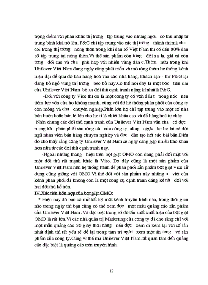 image for page Thực trạng về Unilever Việt Nam trong việc sử dụng Marketing-Mix làm công cụ cạnh tranh