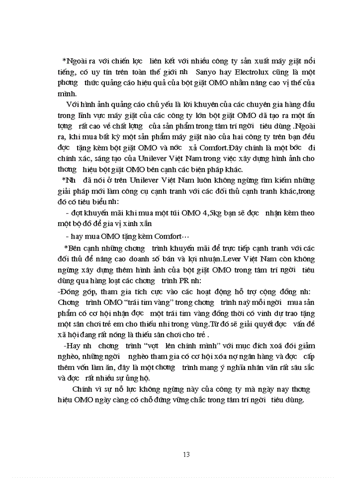 image for page Thực trạng về Unilever Việt Nam trong việc sử dụng Marketing-Mix làm công cụ cạnh tranh