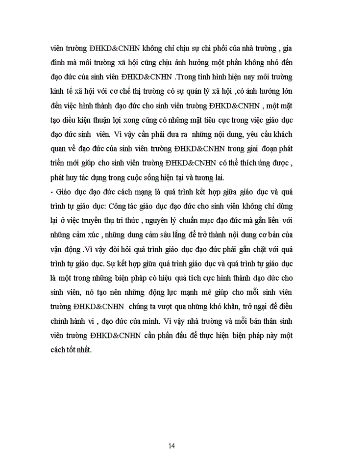 image for page Thực trạng phẩm chất đạo đức của thanh niên sinh viên trường ĐHKDvàcông nghiệp hóa N và nguyên nhân của nó