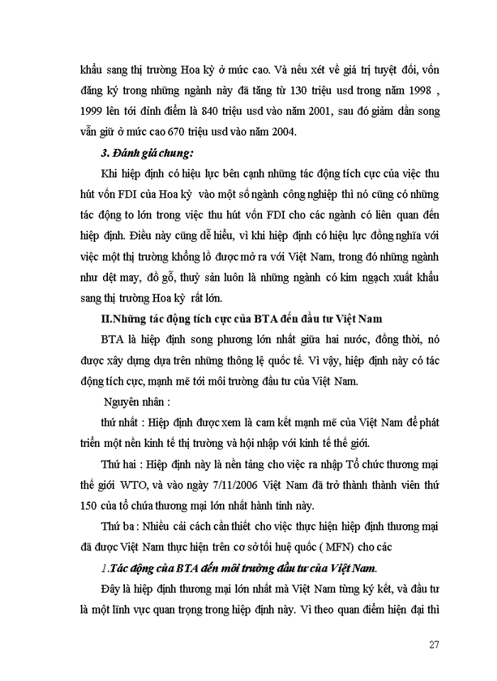 image for page Tác động của hiệp định Thương mại Việt Mỹ BTA tới đầu tư trực tiếp nước ngoài của Hoa Kỳ vào Việt Nam