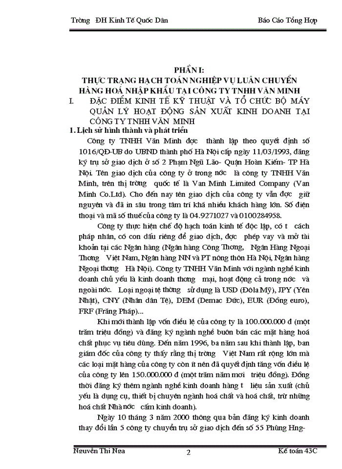 image for page Hoàn thiện công tác Kế toán lưu chuyển Hàng hóa Nhập khẩu tại Công ty Trách nhiệm Hữu hạn Văn Minh