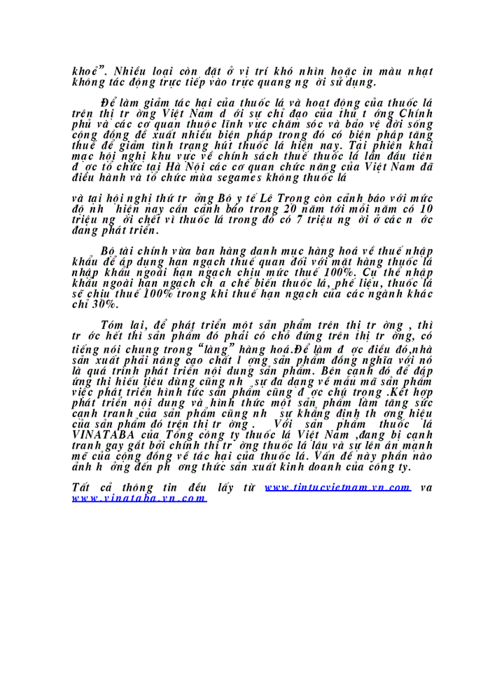 image for page Việc áp dụng cặp phạm trù nội dung và hình thức vào việc hình thành và phát triển thuốc lá vinataba trên thị trường