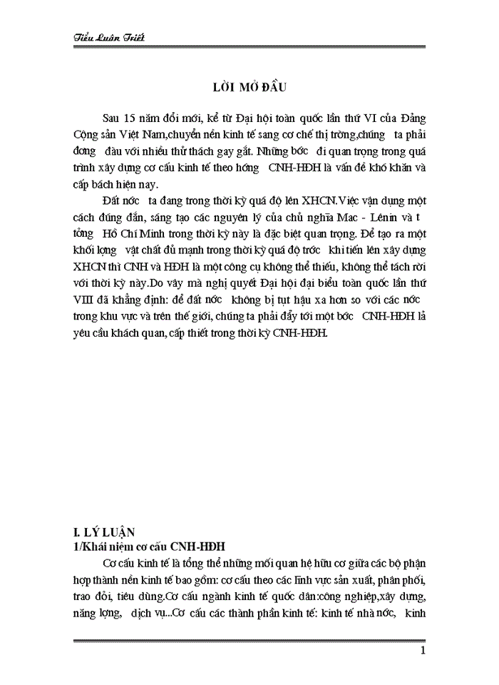 image for page Khái niệm cơ cấu Công nghiệp hóa - Hiện đại hóa