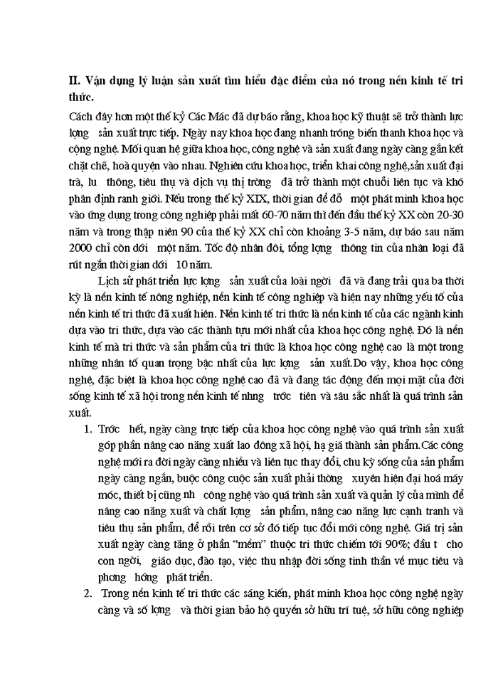 image for page Vận dụng lý luận sản xuất tìm hiểu đặc điểm của nó trong nền kinh tế tri thức