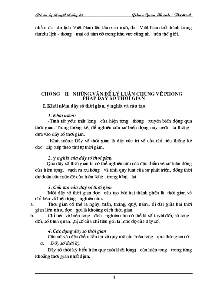image for page Dãy số thời gian trong việc phân tích và dự đoán thống kê về Du Lịch