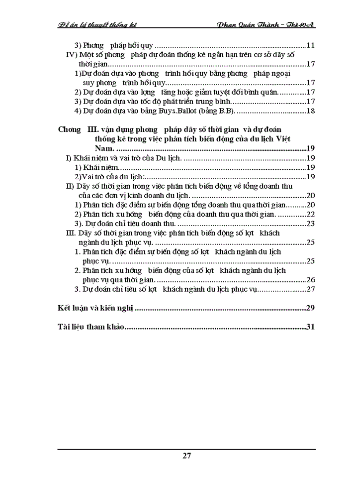 image for page Dãy số thời gian trong việc phân tích và dự đoán thống kê về Du Lịch